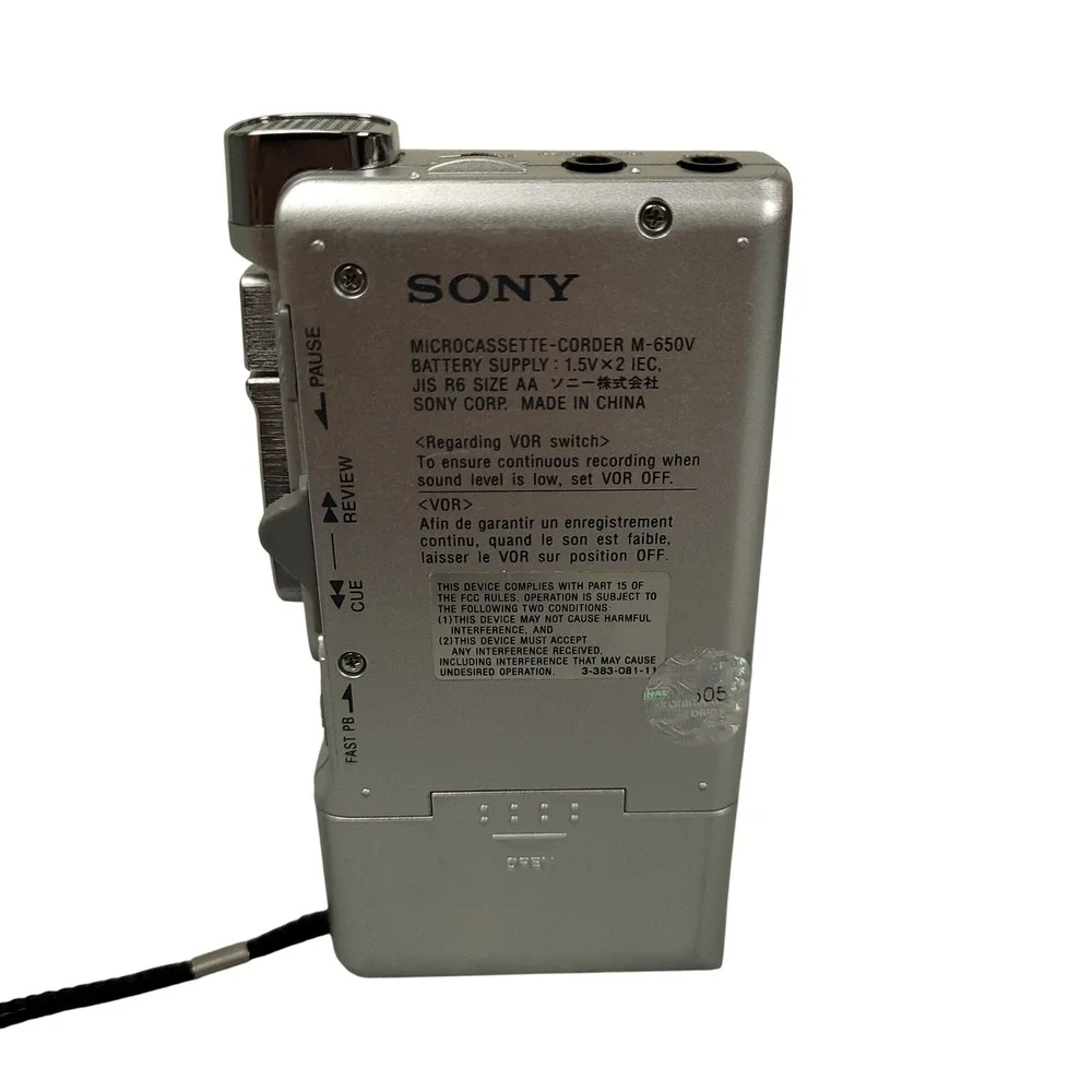 Sony M-650V Microcassette-Corder Voice Recorder Clear Voice Plus VOR EUC Tested